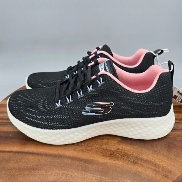Skechers Shoes Women's 9 Black Lite Foam lace Up Athletic Walking Sneakers - Picture 4 of 8